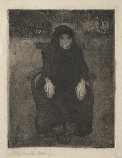Sittande gammal kvinna av Paula Modersohn-Becker
