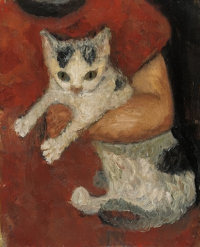 Katt i ett barns arm. Omkring 1903 av Paula Modersohn Becker