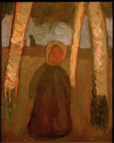 Barn under björkträd av Paula Modersohn Becker