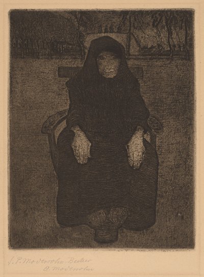 Sittande gammal kvinna av Paula Modersohn Becker