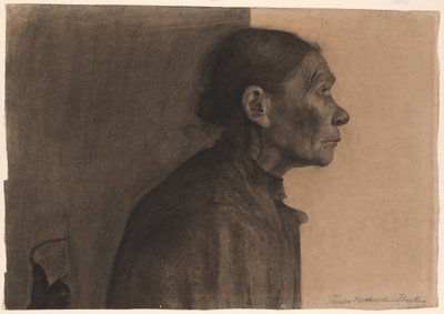 Kvinna i profil, vänd åt höger av Paula Modersohn Becker