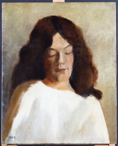 Ung kvinna med ner hår, ca 1897 av Paula Modersohn Becker