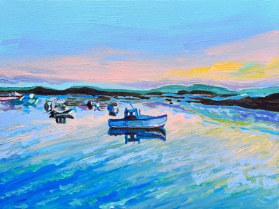 Färgglada båtar, lugnt vatten av Pauline Wegman | Key and Sea Creative