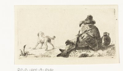 Man med hund av Paulus Charles Gerard Poelman