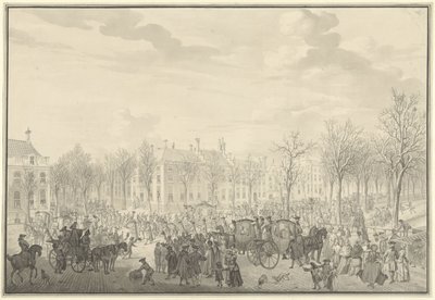 Prins William V:s ankomst till Haag den 10 november 1762 av Paulus Constantijn la Fargue (possibly)