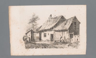 Utsikt över en gata med hus Principer för landskap (serietitel) Principles de paysages (serietitel) av Paulus Lauters