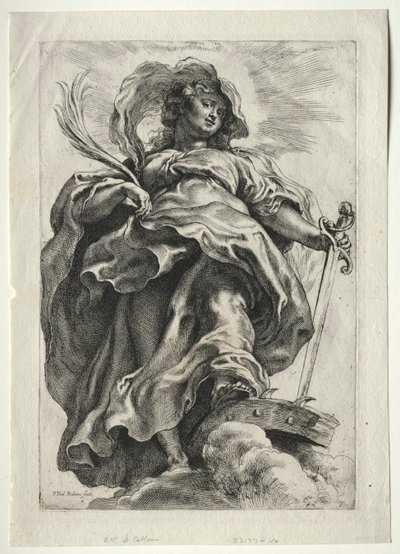 St. Catherine i molnen av Paulus Moreelse