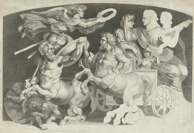 Camee met de triumph van Germanicus en Agrippina Olika figurer av antika agater, designade av Pietro Paolo Rubenii (serietitel) av Paulus Pontius (attributed to)