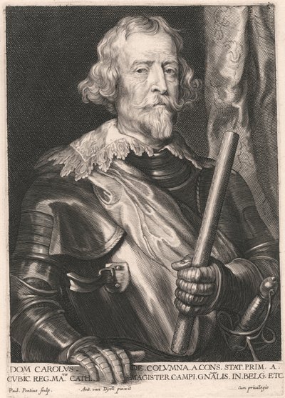 Dom Charles de Columna från Cons. Det står Prim. en kubik Reg. Matis Cath. Mästare på fältet Gnalis i. Belgien Etc av Paulus Pontius