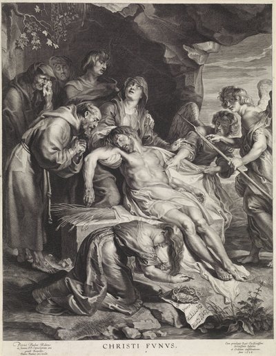 Graflegging van Christus Christi Fvnvs (titel på objekt) av Paulus Pontius