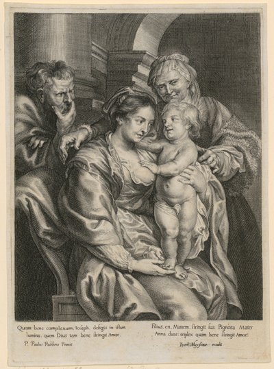 Heliga familjen med Anna av Paulus Pontius