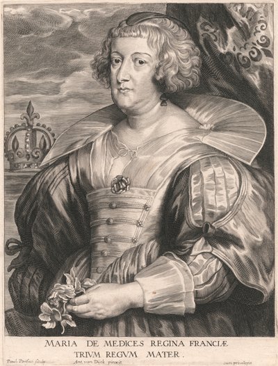 Marie de Medicis, Frankrikes drottning, de tre kungarnas moder av Paulus Pontius