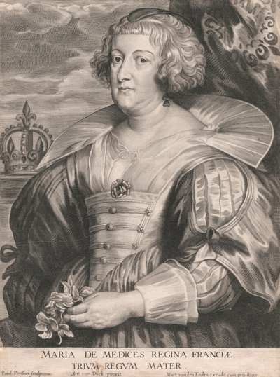 Marie de Medicis, Frankrikes drottning, de tre kungarnas moder av Paulus Pontius