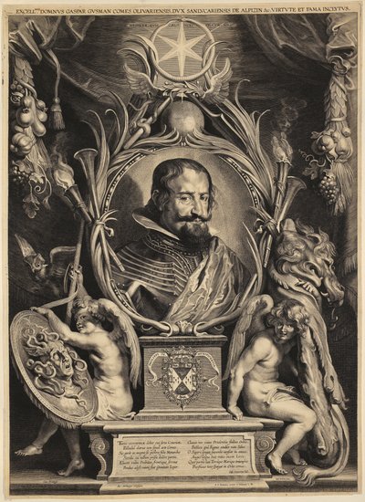 Porträtt av Gaspar de Guzmán, greve av Olivares av Paulus Pontius