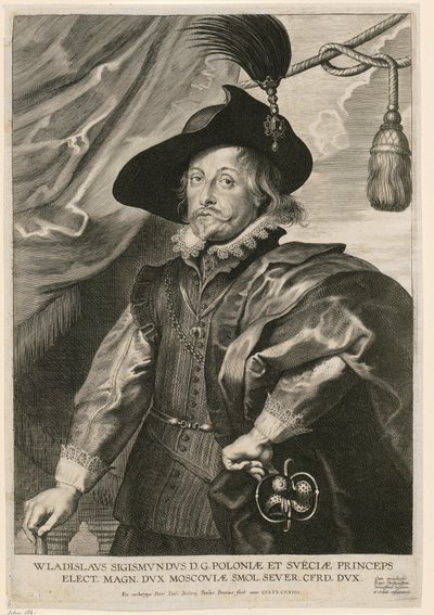 Porträtt av Vladislav IV Vasa, prins av Polen och Sverige av Paulus Pontius