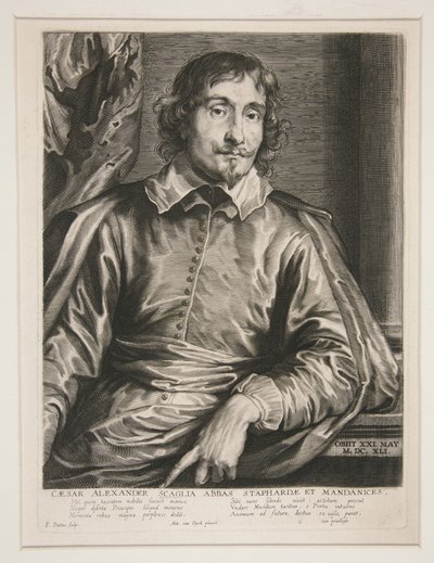 Porträtt av abbé Caesar Alexander Scaglia av Paulus Pontius