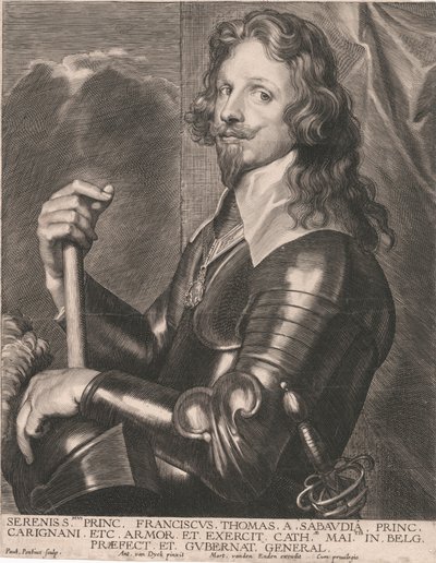 Serenity Prince. Franciscus Thomas av Savojen, Prins. Carignani, etc. Armor och armé av Paulus Pontius
