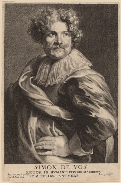Simon de Vos av Paulus Pontius after Sir Anthony van Dyck