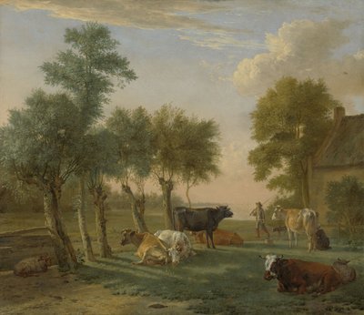 Kor på en äng nära en gård, 1653 av Paulus Potter