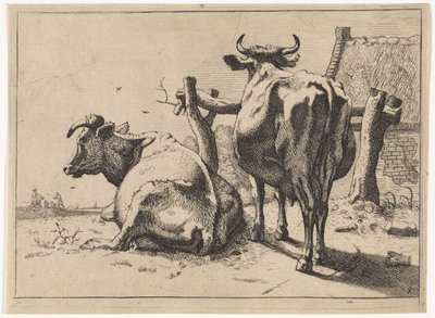Två kor sedda bakifrån The Bullen-häftet (serietitel) av Paulus Potter