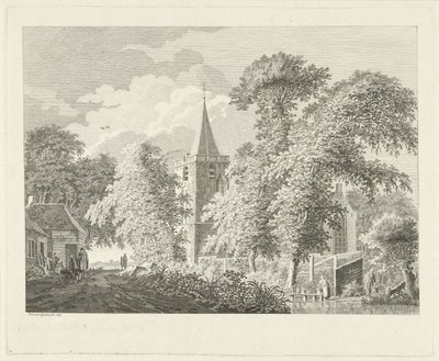 Byutsikt i Maartensdijk, 1753 av Paulus van Liender