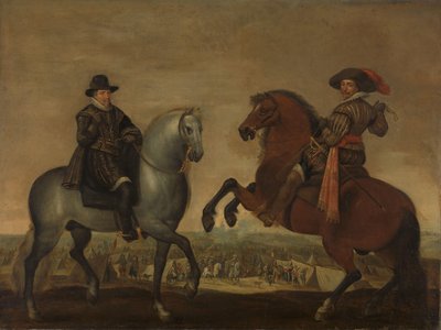 Prinsarna Maurits och Frederik Hendrik till häst av Pauwels van Hillegaert (workshop of)