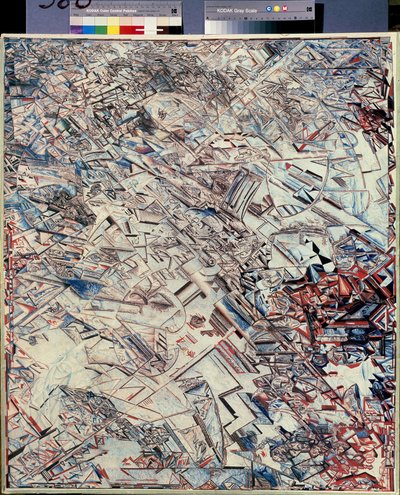 Sammansättning. Målning av Pavel Nikolajevitj Filonov (1883-1941), olja på duk, rysk konst, avantgarde, abstrakt konst. Ryska statens museum, Sankt Petersburg. av Pawel Nikolajewitsch Filonow