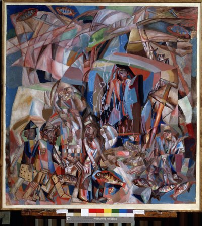 ""Fiskebåten"" (En fiskebåt) Målning av Pavel Nikolajevitj Filonov (1883-1941) 1913-1914 Ryska statens museum, Sankt Petersburg av Pawel Nikolajewitsch Filonow