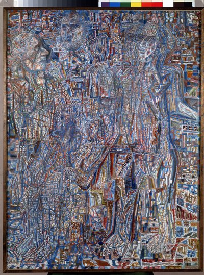 ""Tecken"" (människor) Målning av Pavel Nikolayevich Filonov (1883-1941) 1930 Ryska statens museum, Sankt Petersburg av Pawel Nikolajewitsch Filonow