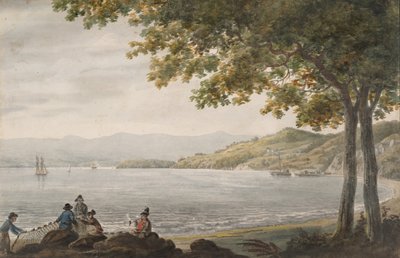 Shad Fishermen på stranden av Hudson River, 1811-ca. 1813. av Pavel Petrovic Svin