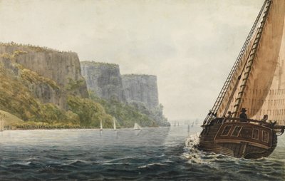 The Packet Mohawk of Albany Passing the Palisades, 1811-ca. 1813. av Pavel Petrovic Svin