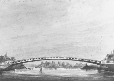 Den övre bron över Schuylkill, Philadelphia – Lemon Hill i bakgrunden, 1811-ca. 1813. av Pavel Petrovic Svin