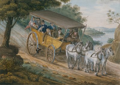 Res med diligens nära Trenton, New Jersey, 1811-ca. 1813. av Pavel Petrovic Svin