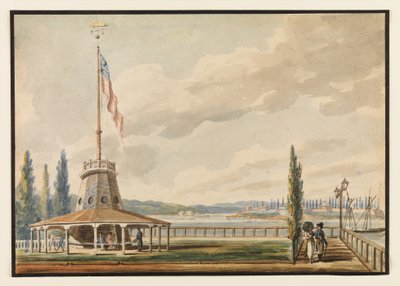 Resenärens första vy över New York - The Battery och Flagstaff av Pavel Petrovich Svinin