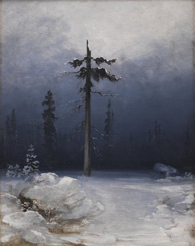 Träd i en vintrig skog av Peder Balke