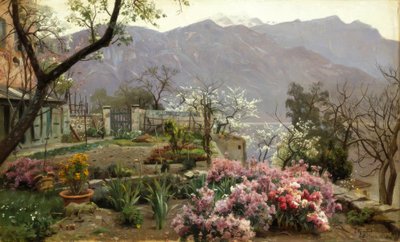 Blomsterträdgård nära Bellagio av Peder Monsted
