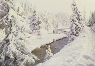 Vinterlandskap, St Moritz av Peder Monsted