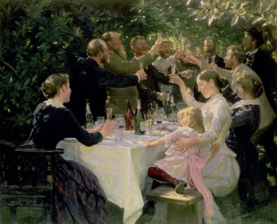 Hipp Hipp Hurra! Konstnärsfest i Skagen 1888 av Peder Severin Krøyer