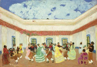 The Patio (olja ombord) av Pedro Figari