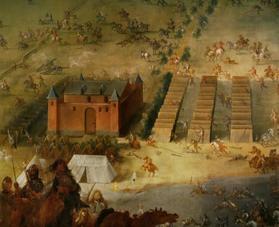 Trettioåriga kriget : Slaget vid Diedenhofen 1639, då ligans general greve Piccolomini besegrade franska trupper ... av Peeter Snayers