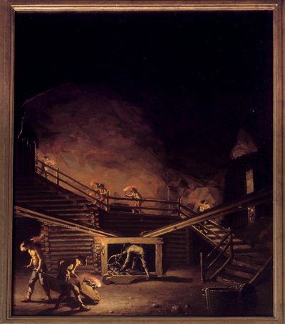 Falun koppargruva i Sverige på 1700-talet Målning av Per Hilleström (1732-1816) 1700-talets Stockholm. Nationalmuseum av Pehr Hilleström