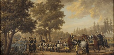 Le roi Gustave III de Suede (1746-1792) durant la guerre russo suedoise (1788-1790) - Kung Gustav III av Sverige i det rysk-svenska kriget, av Hilleström, Pehr (1732-1816). Olja på duk av Pehr Hilleström