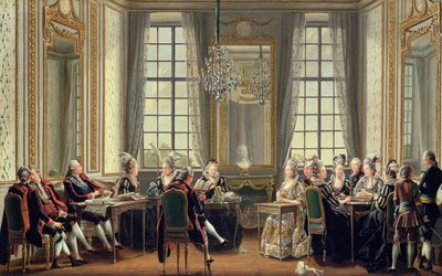 Conversation at Drottningholms Palace, 1779 av Pehr Hilleström