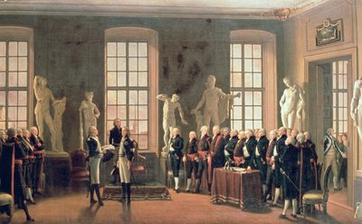 Gustav IV Adolfs besök på Konsthögskolan 1797 av Pehr Hilleström