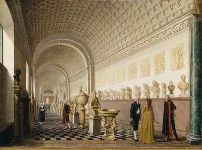 Kungliga Museets inre galleri på Kungliga slottet, Stockholm, 1796 av Pehr Hilleström