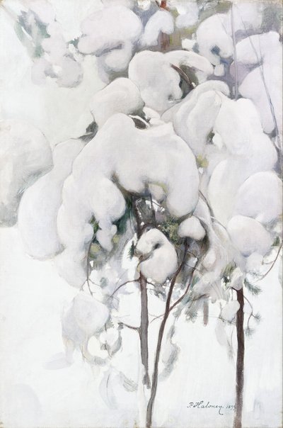 Snötäckta tallplantor av Pekka Halonen