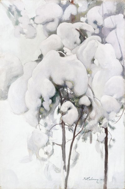 Snötäckta tallplantor av Pekka Halonen