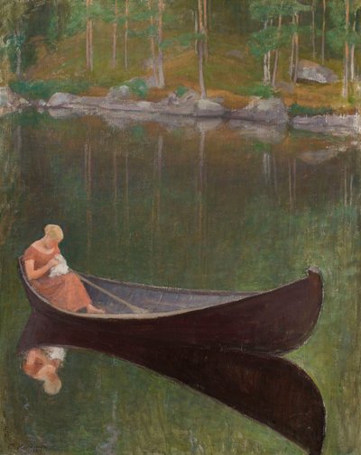 Kvinna i en båt av Pekka Halonen