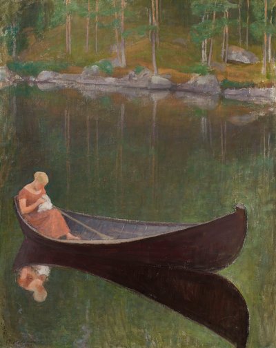 Kvinna i en båt, 1924. av Pekka Halonen