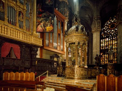 Italia, Milan Cathedral, Perepereane ma le tapeneko, saunia e Pellegrino Tibaldi ua lauiloa o Pellegriniswed av Pellegrino Tibaldi
